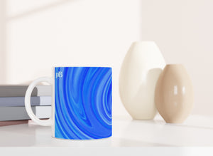 BIG SWIRL 03 BLUE_11oz (32 cl) Ceramic Mug - PBDesigns