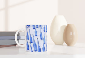 BOTTLES 01 BLUE_11oz (32 cl) Ceramic Mug - PBDesigns