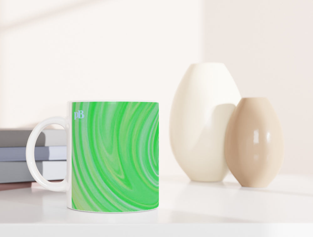 BIG SWIRL 10 COOL MINT_11oz (32 cl) Ceramic Mug - PBDesigns