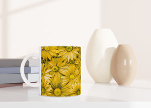 FLOWERS 03_YELLOW GERBERAS_11oz (32 cl) Ceramic Mug - PBDesigns