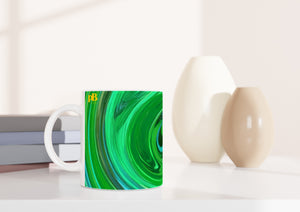 BIG SWIRL 07 GREEN_11oz (32 cl) Ceramic Mug - PBDesigns