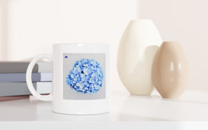 FLOWERS 14_ORTENSIA SINGLE BLUE_11oz (32 cl) Ceramic Mug - PBDesigns