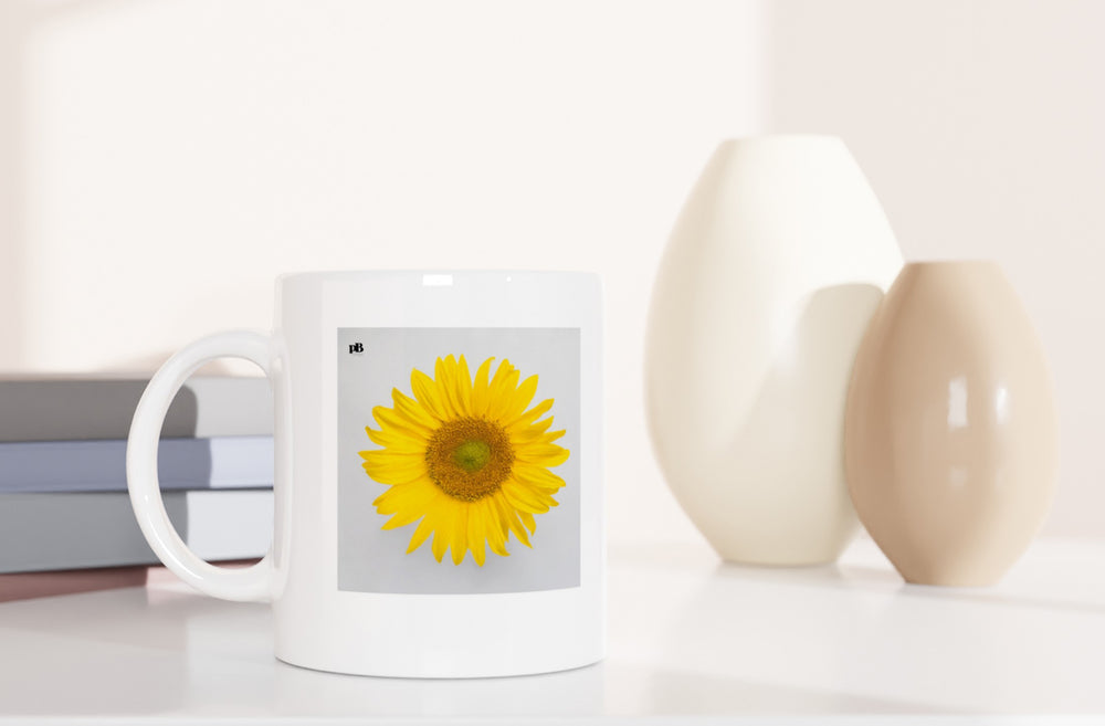 FLOWERS 17_SUNFLOWER SINGLE_11oz (32 cl) Ceramic Mug - PBDesigns
