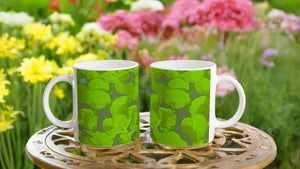 CAPUCINES 03 GREEN_11oz (32 cl) Ceramic Mug - PBDesigns