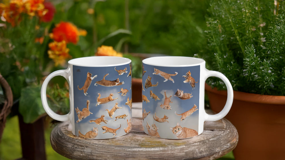 IT'S RAINING! 06 GINGER CATS_11oz (32 cl) Ceramic Mug - PBDesigns