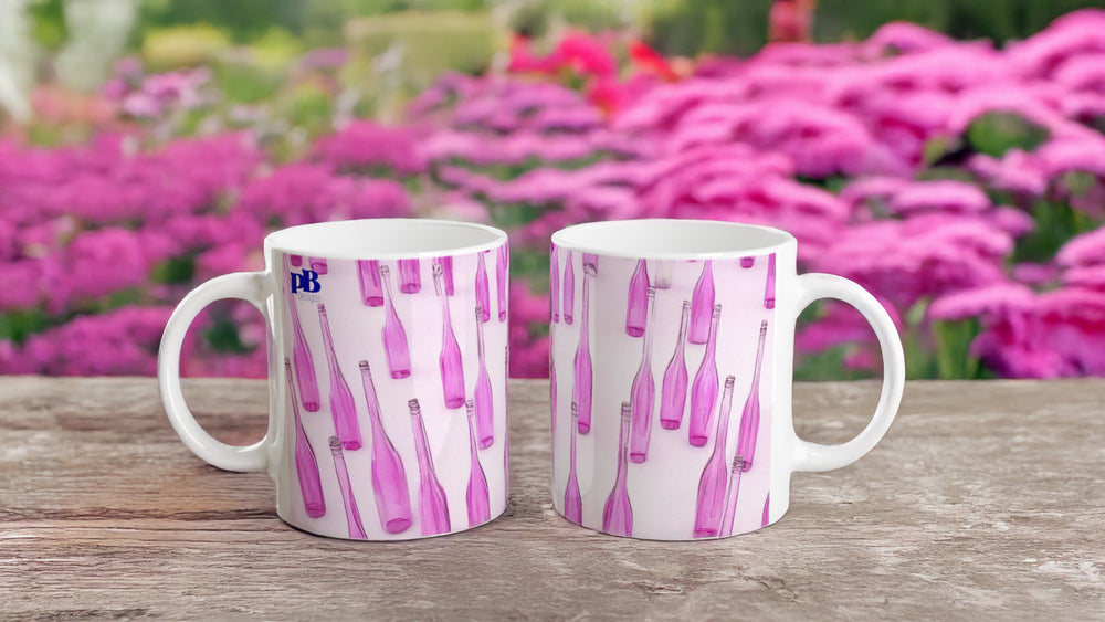 BOTTLES 04 PINK_11oz (32 cl) Ceramic Mug - PBDesigns