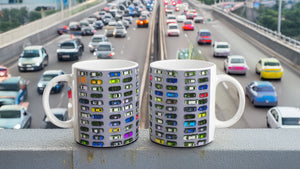 CARS 04 GREY_11oz (32 cl) Ceramic Mug - PBDesigns