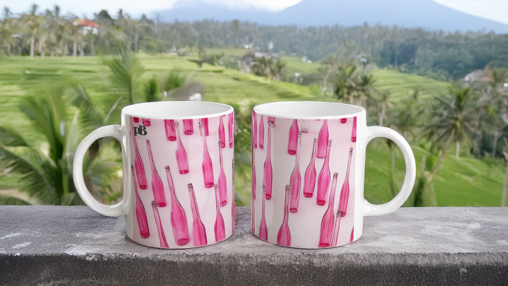 BOTTLES 02 RED_11oz (32 cl) Ceramic Mug - PBDesigns