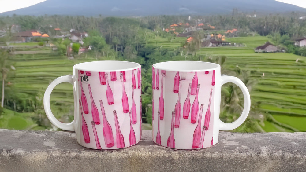 BOTTLES 02 RED_11oz (32 cl) Ceramic Mug - PBDesigns