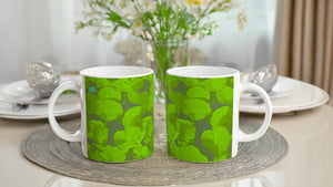 CAPUCINES 03 GREEN_11oz (32 cl) Ceramic Mug - PBDesigns